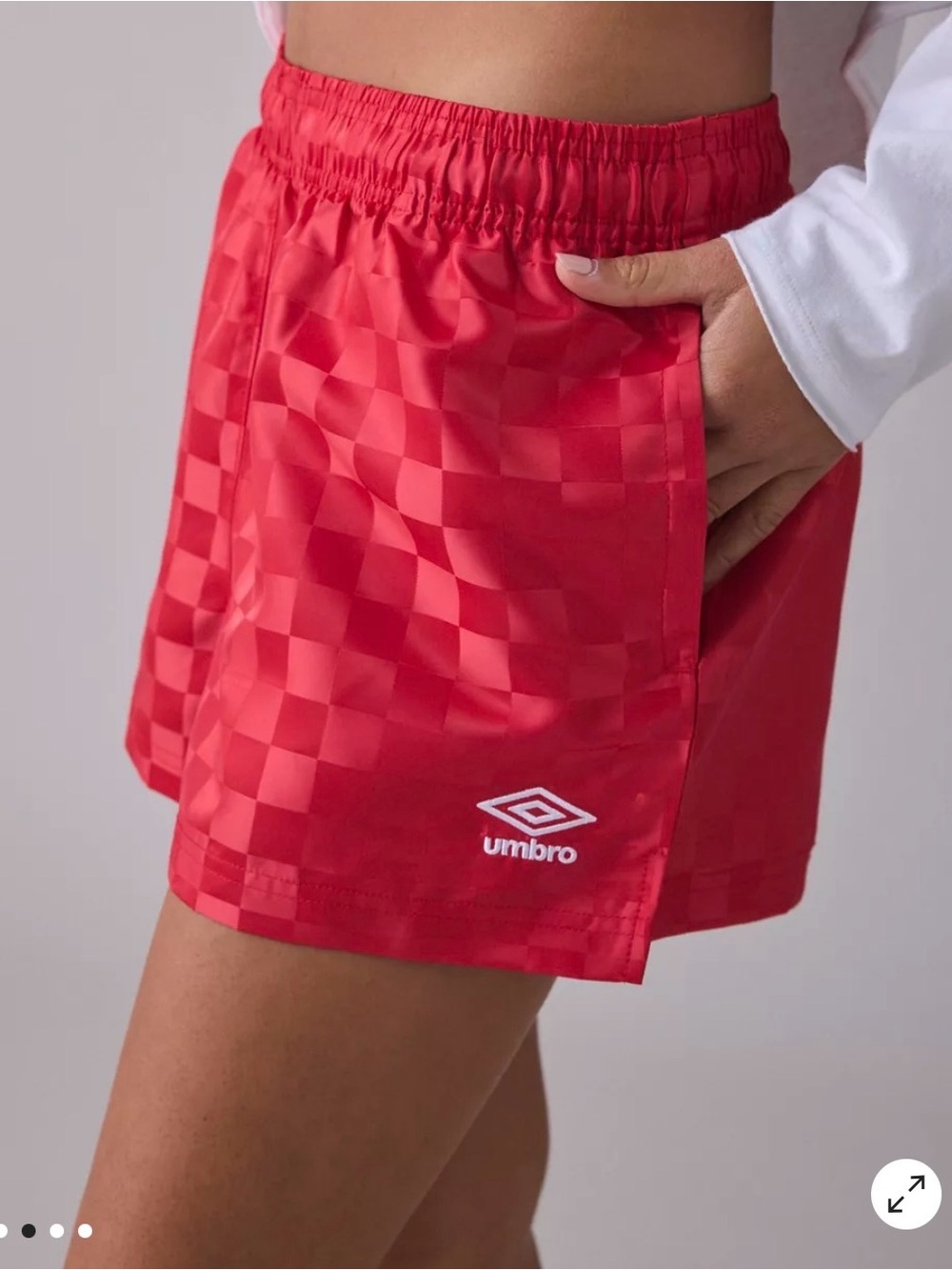 Umbro Women's Red Checkered Sport Shorts